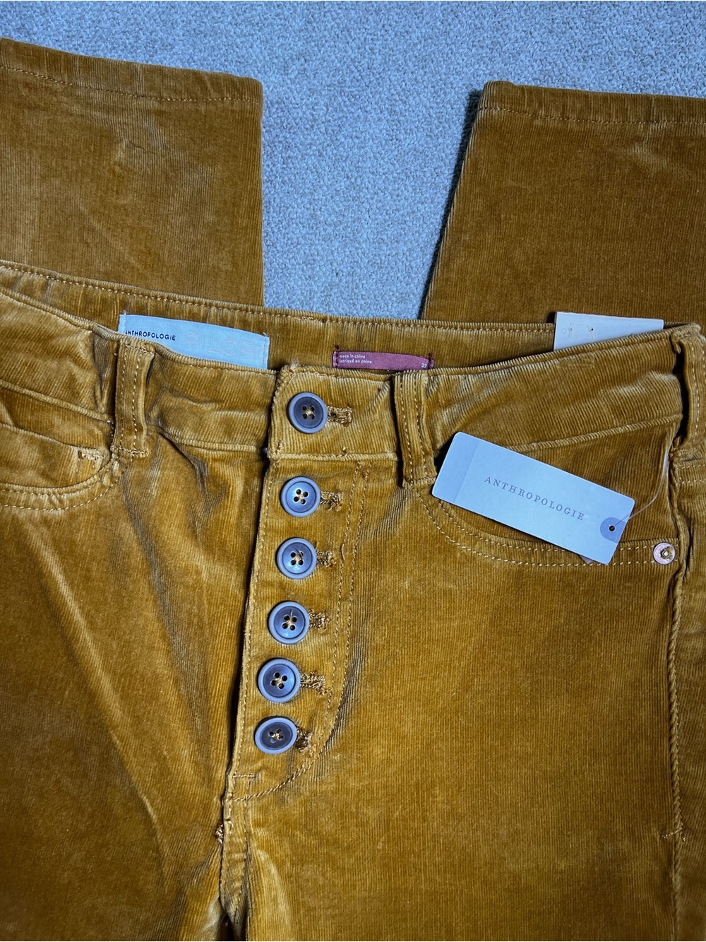 Pilcro Skinny High Rise Corduroy Jeans in Cedar 27 - Picture 3 of 13